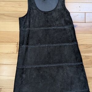 Topshop Black LEATHER Textured Goth Mini Dress